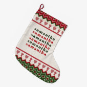 醜いセーターニットハイゲエンジェルスハートクリスマス ラージクリスマスストッキング (正面 (吊り時))