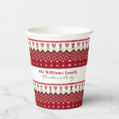 醜いセーターニットハイゲエンジェルスハートクリスマス 紙コップ (正面)