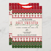醜いセーターニットハイゲエンジェルハートクリスマス 招待状 (正面/裏面)