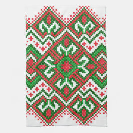 醜いセーターパターンお祝いのクリスマスタオル キッチンタオル
