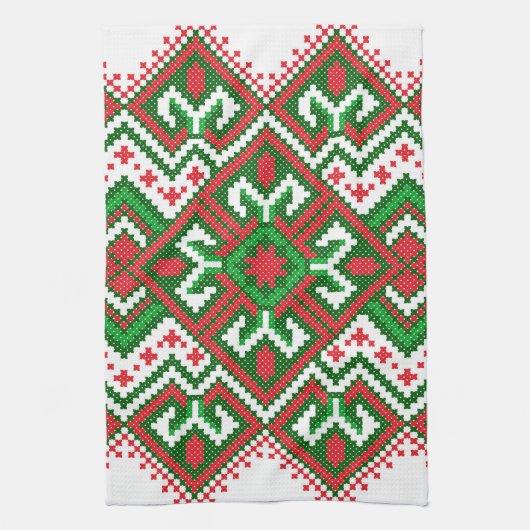 醜いセーターパターンお祝いのクリスマスタオル キッチンタオル (縦)