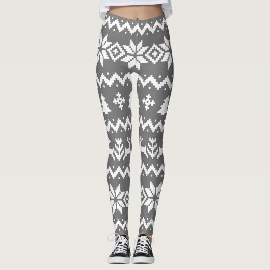 醜いセーターパターンクリスマスレギンス レギンス (正面)