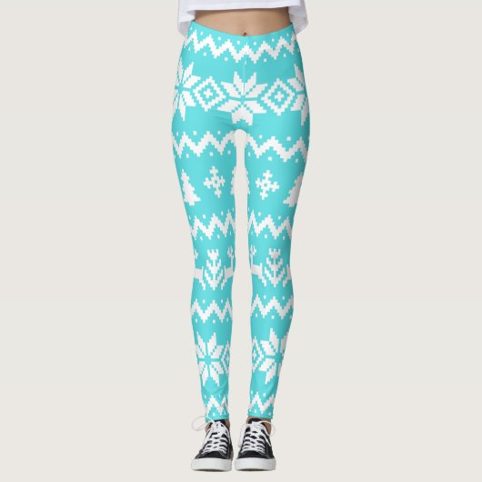 醜いセーターパターンクリスマスレギンス レギンス (正面)