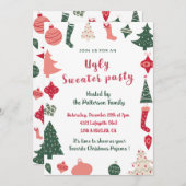 醜いセーターパーティの招待状おもしろい 招待状 (正面/裏面)