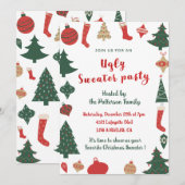醜いセーターパーティの招待状おもしろい 招待状 (正面/裏面)