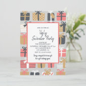 醜いセーターパーティの招待状かわいいギフト 招待状 (スタンド正面)