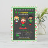 醜いセーターパーティの招待状クリスマス 招待状 (スタンド正面)