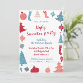 醜いセーターパーティの招待状ビジネス素朴 招待状 (スタンド正面)