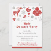 醜いセーターパーティの招待状企業の北欧 招待状 (正面)