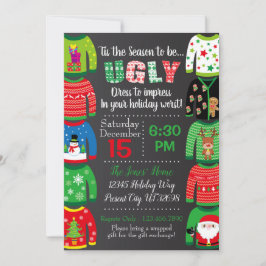 醜いセーターパーティの招待状 – クリスマスパーティー 招待状