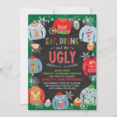 醜いセーターパーティの招待状 – バースデーパーティー 招待状 (正面)