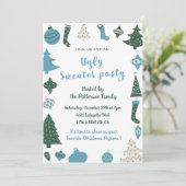 醜いセーターパーティの招待状 モダン 招待状 (スタンド正面)