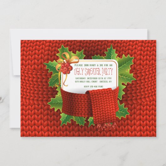 醜いセーターパーティの招待状 招待状 (正面)