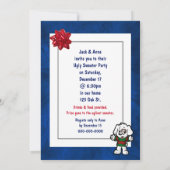 醜いセーターパーティーゴールデンレトリバー 招待状 (裏面)