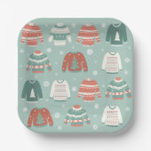 醜いセーターパーティーデザートプレート ペーパープレート (正面)