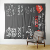 醜いセーターパーティー写真の背景 タペストリー (インサイチュ(横))