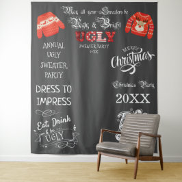 醜いセーターパーティー写真の背景 タペストリー