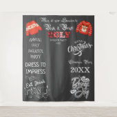 醜いセーターパーティー写真の背景 タペストリー (正面)