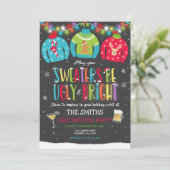 醜いセーターパーティー招待状醜く明るいセーター 招待状 (スタンド正面)