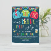 醜いセーターパーティー食べ招待状ドリンクと醜い 招待状 (スタンド正面)