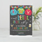 醜いセーターパーティー食べ招待状ドリンクと醜い 招待状 (スタンド正面)