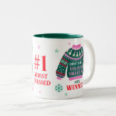 醜いセーターパーティー1位コンテスト賞受賞者 ツートーンマグカップ (正面右)