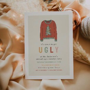 醜いセーターパーティー クリスマスパーティの招待状 招待状