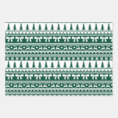 醜いセーターピンク、赤と緑のクリスマス ラッピングペーパーシート (正面)