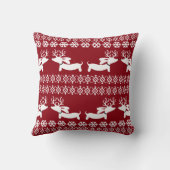 醜いセーターフェア島トナカイDachshund枕 クッション (裏面)