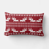 醜いセーターフェア島トナカイDachshund枕 ランバークッション (正面)