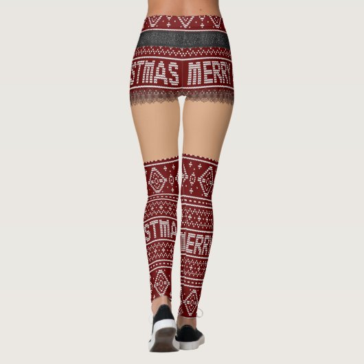 醜いセーターフェスティバルレッドショートスカート |中程度のスキン レギンス (裏面)