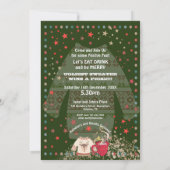 醜いセーターホットチョコレートグリーンクリスマスパーティー 招待状 (裏面)