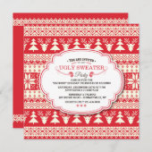 醜いセーターホリデーパーティー招待状 招待状 (正面/裏面)