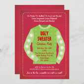醜いセーターホリデーパーティー招待状 招待状 (正面/裏面)
