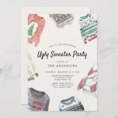 醜いセーターホリデーパーティー 招待状 (正面/裏面)