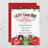 醜いセーターホリデーベビーシャワー 招待状 (正面/裏面)