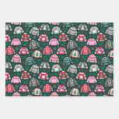 醜いセーターミントと濃い緑のクリスマス ラッピングペーパーシート (正面3)