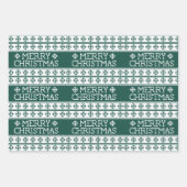 醜いセーターメリークリスマス編み模様 ラッピングペーパーシート (正面2)