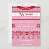 醜いセーターモダンのホリデーパーティー 招待状 (正面)