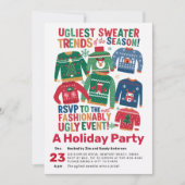 醜いセーターモダンマクシマリストクリスマスパーティー 招待状 (正面)