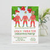 醜いセーター友達クリスマスパーティの招待状 招待状 (スタンド正面)