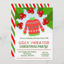 醜いセーター友達クリスマスパーティの招待状 招待状