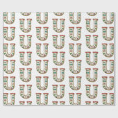 醜いセーター文字Uクリスマス ラッピングペーパー (フラット)