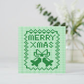 醜いセーター柄のジングルベルとメリークリスマスw カード (スタンド正面)