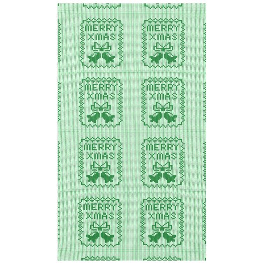 醜いセーター柄のジングルベルとメリークリスマスw テーブルクロス (正面)