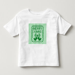 醜いセーター柄のジングルベルとメリークリスマスw トドラーTシャツ