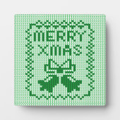 醜いセーター柄のジングルベルとメリークリスマスw フォトプラーク (正面)