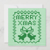 醜いセーター柄のジングルベルとメリークリスマスw 招待状 (裏面)