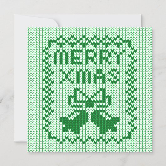 醜いセーター柄のジングルベルとメリークリスマスw 招待状 (正面)