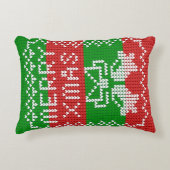 醜いセーター模様のジングルベルメリークリスマス糸 アクセントクッション (正面)